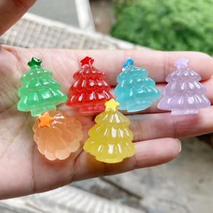 Glow in the Dark Christmas Tree Resin Charm: DIY Craft Supplies (27mm)