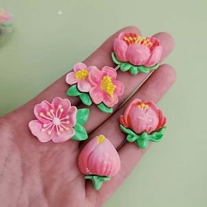 Hars kawaii kersenbloesem plaksteen cabochon voor doe-het-zelf sieraden maken accessoires hars plaksteen versieringen