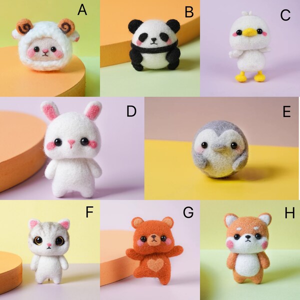 Doll Wool Felt Kit Needle Felting Kit Animal Pet Doll for Needle Material Bag Pack for Women and Beginner Non Finished