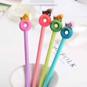 1 set 4 pcs Kawaii Polar Bear Ballpoint Pen Gel Pens Kawaii School Supplies Stationery, Kid Crafts