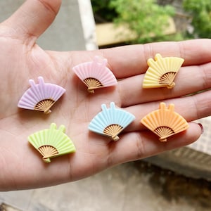 25*20MM DIY resin decorative hand fan charms pendants kawaii cabochon ornament craft decoration fashion jewelry making