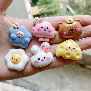 Kawaii Słodkie Zwierzęta Żywica Cartoon Charm Etui na Telefon Spinki Do Włosów Dekoracja Sztuka DIY Akcesoria Zabawki