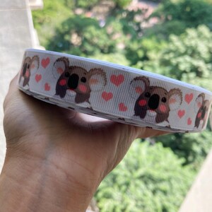 22mm Koala Cartoon Character Printed Grosgrain Ribbon party decoration