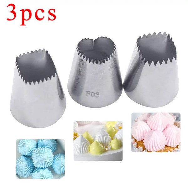 3PCS Square Cake Design Cream Tips Pastry Nozzles Pastry Icing Piping Nozzles Bico De Confeitar Fondant Cake Decorating Tools