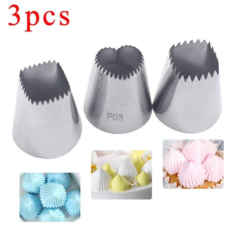 Buy 3PCS Square Cake Design Cream Tips Pastry Nozzles Pastry Icing