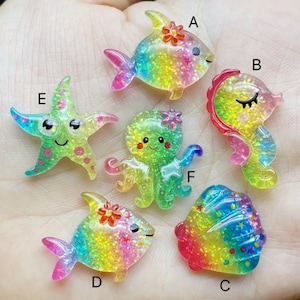 Cute Resin Mini Shining Ocean Series Flat back Cabochons Scrapbooking DIY Jewelry Craft Decoration Accessories F72
