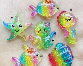 Cute Resin Mini Shining Ocean Series Flat back Cabochons Scrapbooking DIY Jewelry Craft Decoration Accessories F72