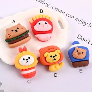 Lovely New Animals Head Resin Charms Kawaii Rabbit Lion Bear Flatback DIY Scrapbooking For Jewelry Making Accessory