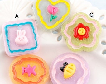 Kawaii Cute Jelly Resin Cartoon Charm Phone Case Hairclips Decor Art DIY Accessories Toys