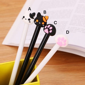 1pc Cartoon Cat Claw Paw Gel Pen Kawaii Cute School Supply Office Stationery  Handles Creative Sweet Black Cat Cute Students Gel Pen