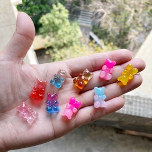 Mixed Resin Jelly Bear Decoration Crafts Flatback Cabochon Scrapbooking Embellishments Beads Diy Accessories 12*18mm