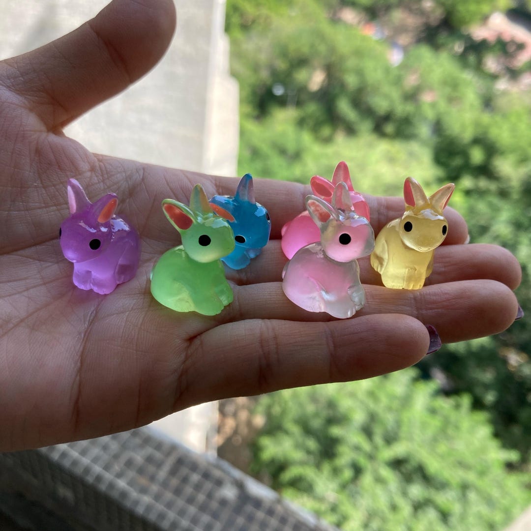 Mixed Glow in Dark Cute Rabbit Bunny Charm Resin Resin Fluorescent ...