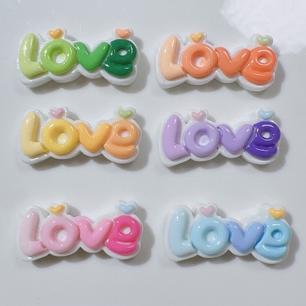 Mixed LOVE Simulation Flat Resins of Characters Fake Food Resin Cabochon Phone Deco Parts DIY Scrapbook Accessories 30*14mm