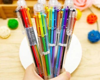 6 Colors Transparent Ballpoint Pen Creative Colorful Swivel Supplies School & Office Supplies