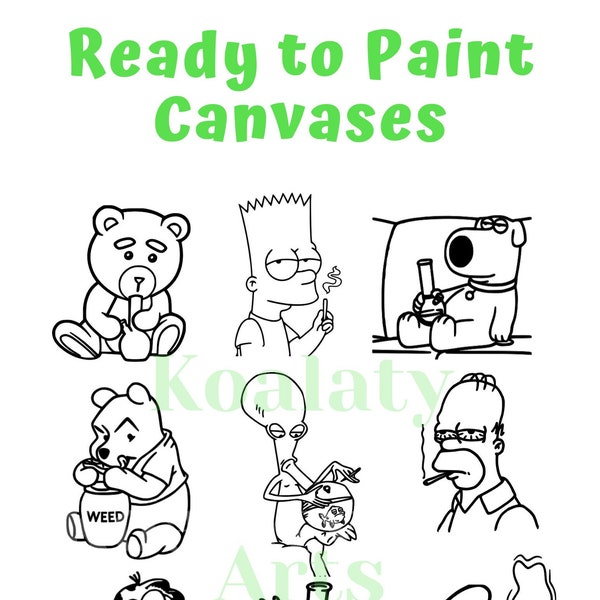 Adult Sip and Paint , Ready To Paint Canvas , Couples Painting Canvas, Adult Paint Party, Paint at Home Canvas, Paint Your Own, Diy Painting