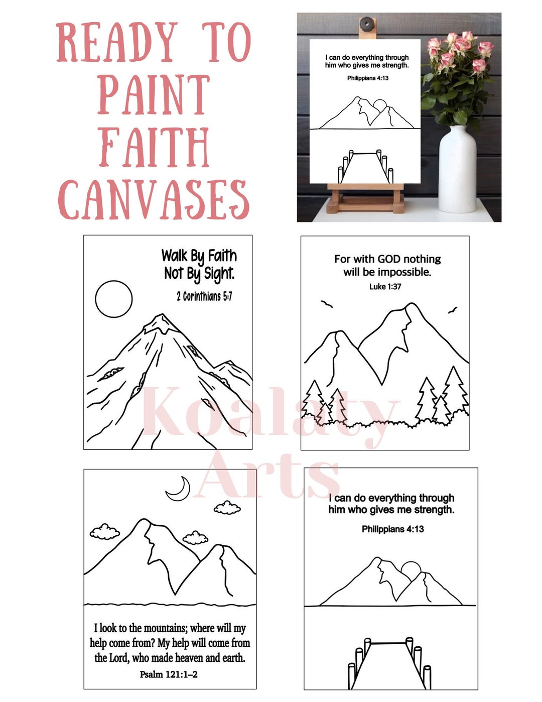 Pre Made Faith Canvas, Religious Sip and Paint Canvas, Diy Faith Paint