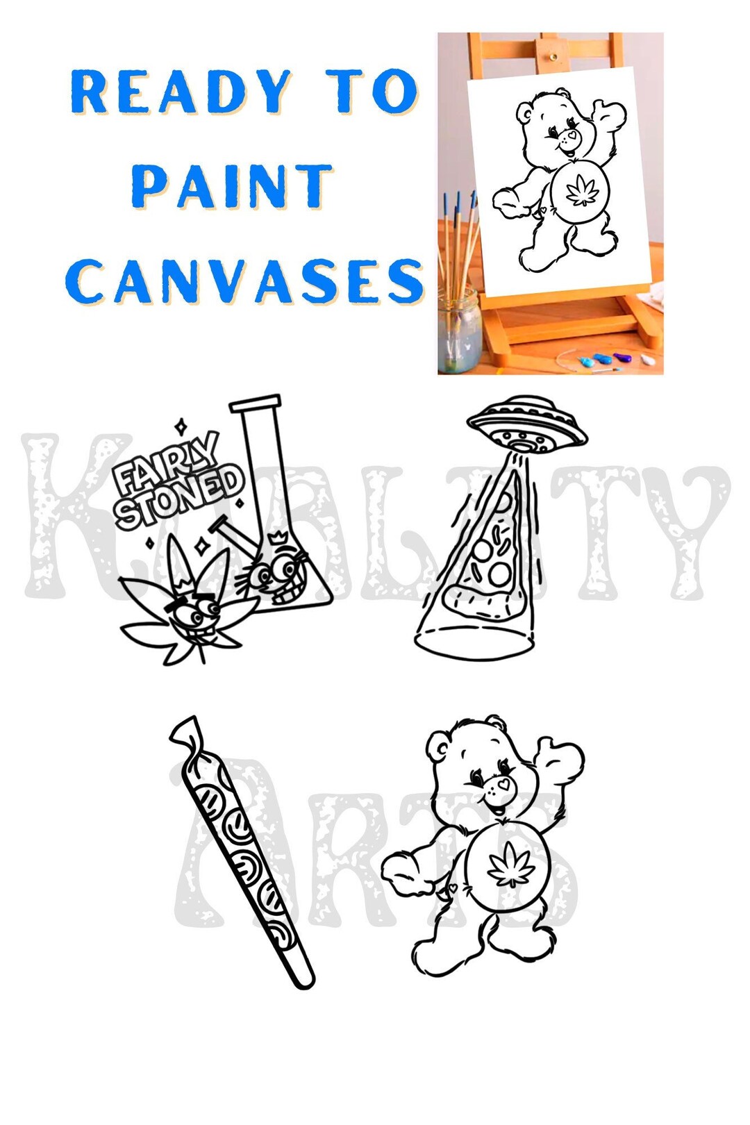 Puff and Paint Ready to Paint Canvas Paint Party Sip and Etsy