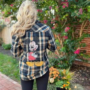 Mickey Mouse Plaid Flannel, Disney Flannel, Mickey Long Sleeve Shirt, Disney Shirt 5