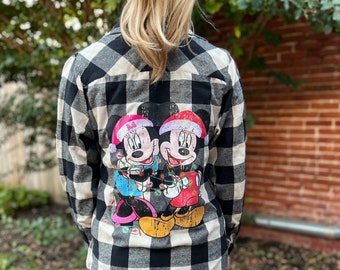 Mickey and Minnie Mouse Flannel, Disney HOLIDAY Flannel, Mickey Mouse and Minnie Mouse Shirt, Disney Christmas Shirt 15