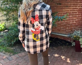 Minnie Mouse Plaid Flannel, Disney Flannel, Minnie Long Sleeve Shirt, Disney Shirt 1