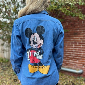 Mickey Mouse Shirt, Minnie Mouse Shirt, Disney Denim Shirt, Mickey Denim Shirt, Disney Shirt, Mickey Shirt, Mickey Mouse Long Sleeve 5