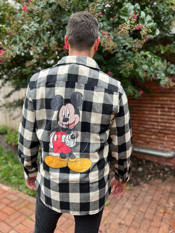 MEN'S Mickey Mouse Plaid Flannel, Disney Flannel, Mickey Long Sleeve Shirt  5 - Etsy