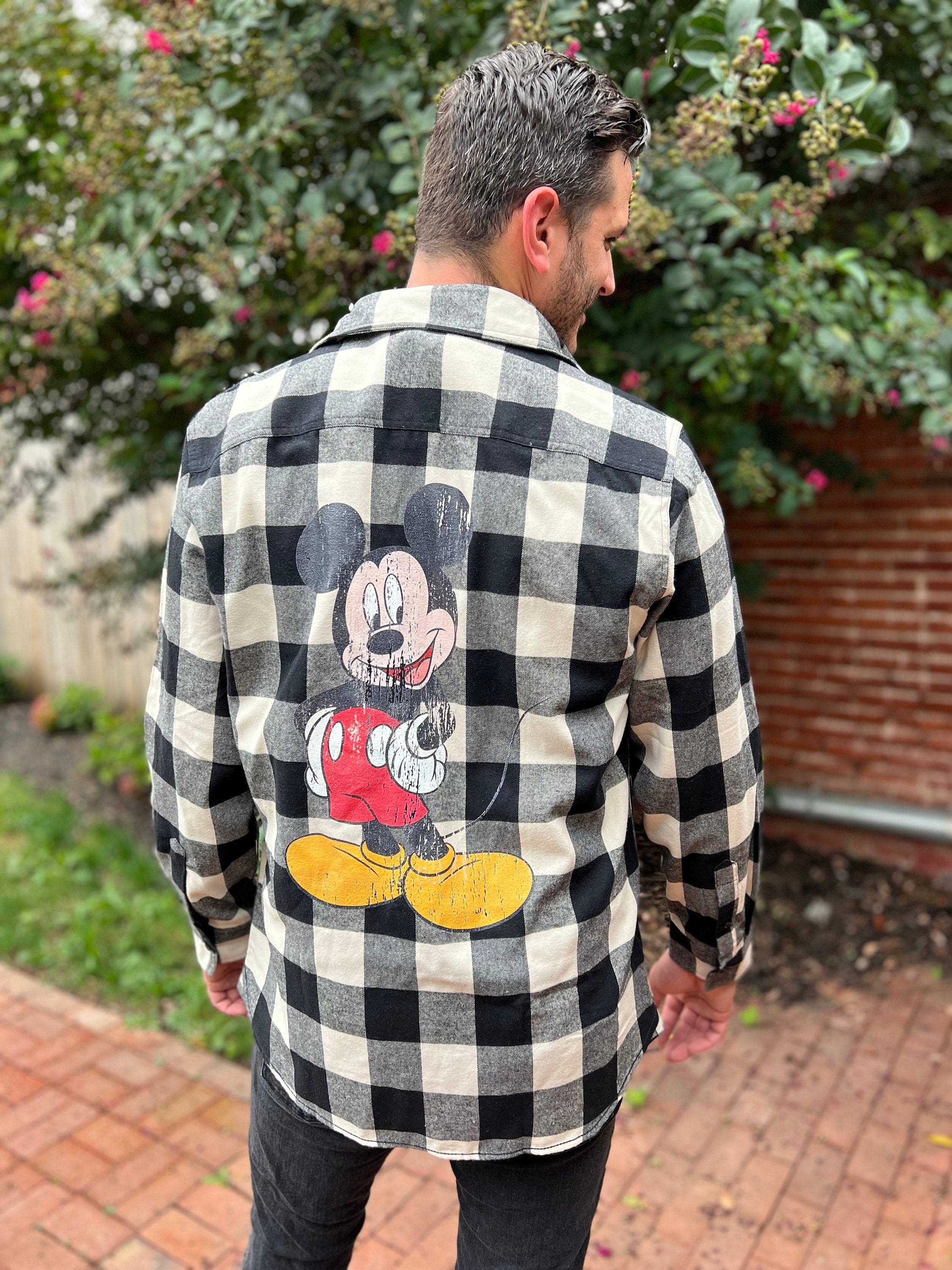 MEN'S Mickey Mouse Plaid Flannel, Disney Flannel, Mickey MEN'S Mickey Mouse Plaid Flannel, Disney Flannel, Mickey
