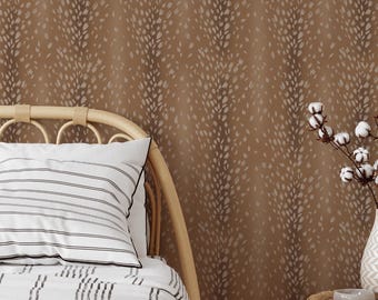 Deer Skin Hyde Peel & Stick Wallpaper _Woodland Forest Style Wallcovering.  Pre-Pasted Paper optional.