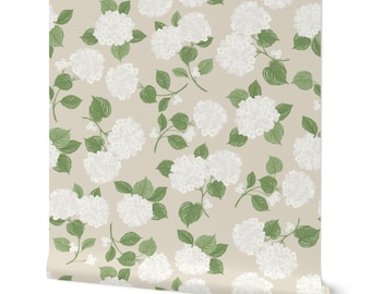 Hydrangea Floral Peel and Stick Wallpaper, Grandmillennial Style