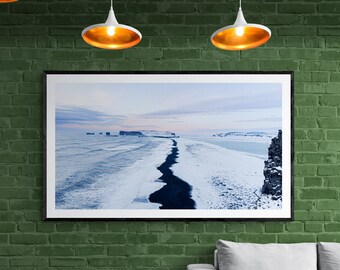 REYNISFJARA BEACH Iceland - Unframed, Framed, ECO Canvas, Canvas premium print - Photo Wall Art, Home Decor, Drone Photography
