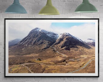 Glencoe Scotland Landscape Print - Unframed, Framed or Canvas, Aerial Photography