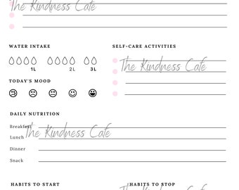 Digital Self Care Planner Page