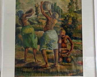 Stary obraz temperowy „Matki życia” 1988.
