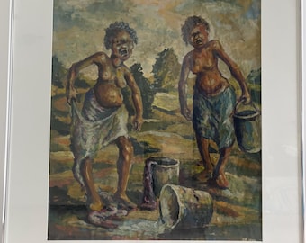 Stary obraz temperowy, „Soaked Wet” z 1988 r.