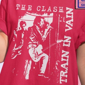 Camiseta vintage The Clash - Train in vain, regalo para amantes del rock, vacaciones, Navidad, unisex, camiseta, camiseta, camiseta, sudadera con capucha