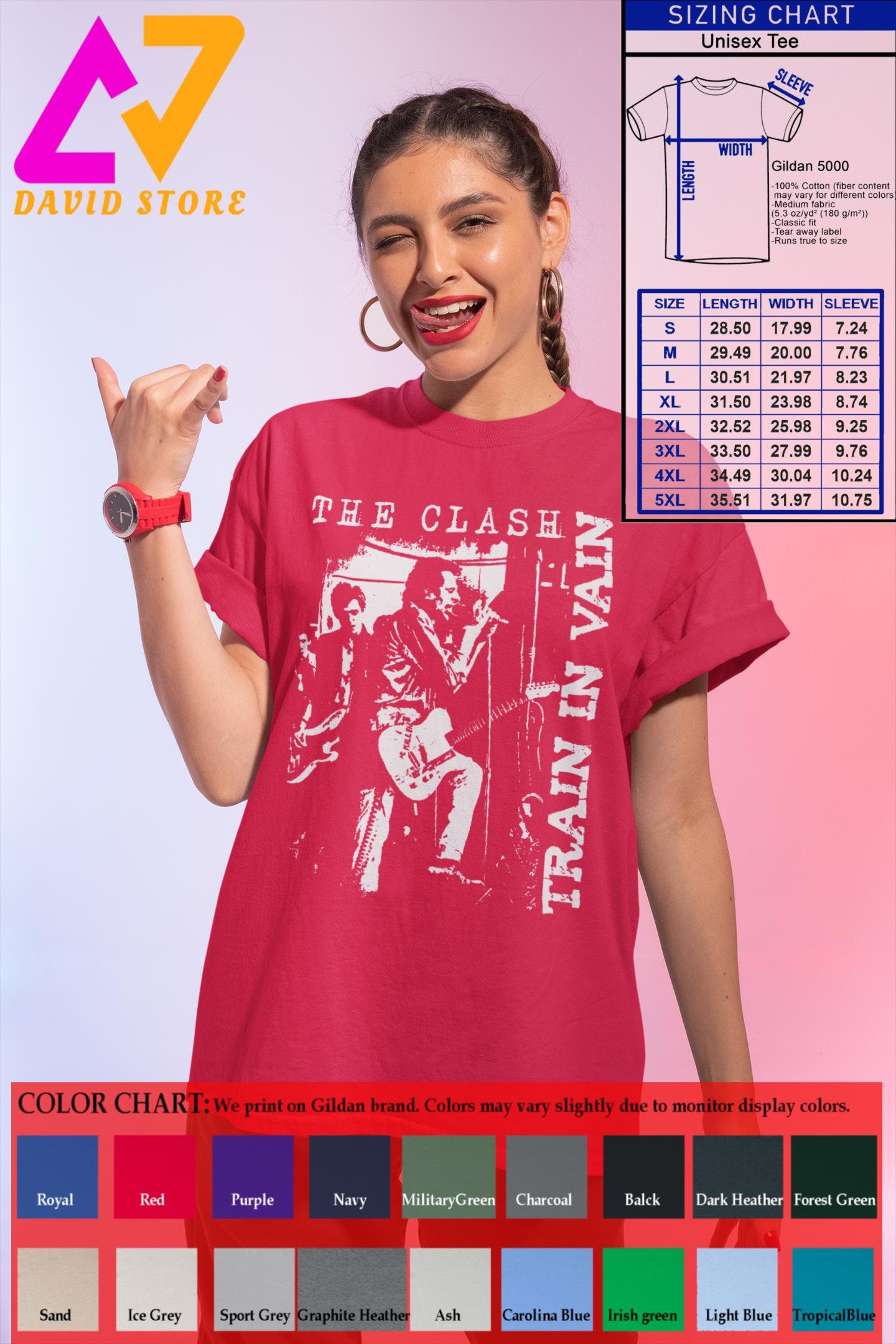 T-Shirt THE CLASH Rock The Casbah Inspiriert T-Shirt In Schwarz, Grün