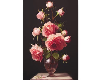 Baroque Rose Bouquet Canvas Print | Floral Gallery Wrap