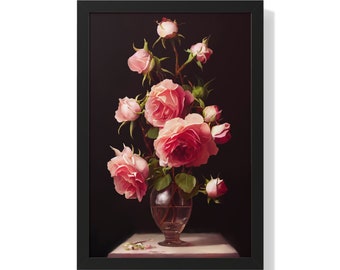 Baroque Rose Print | Premium Framed Floral Poster