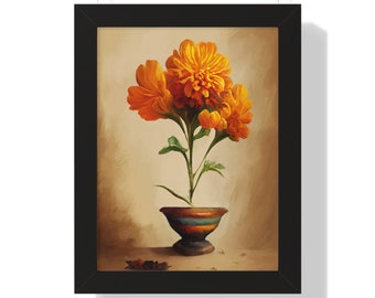 Marigold Floral Art Print | Premium Framed Poster