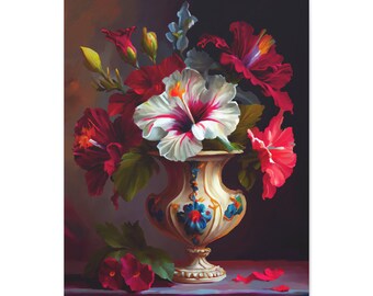 Hibiscus Floral Canvas Gallery Wrap | Artist-Grade Cotton