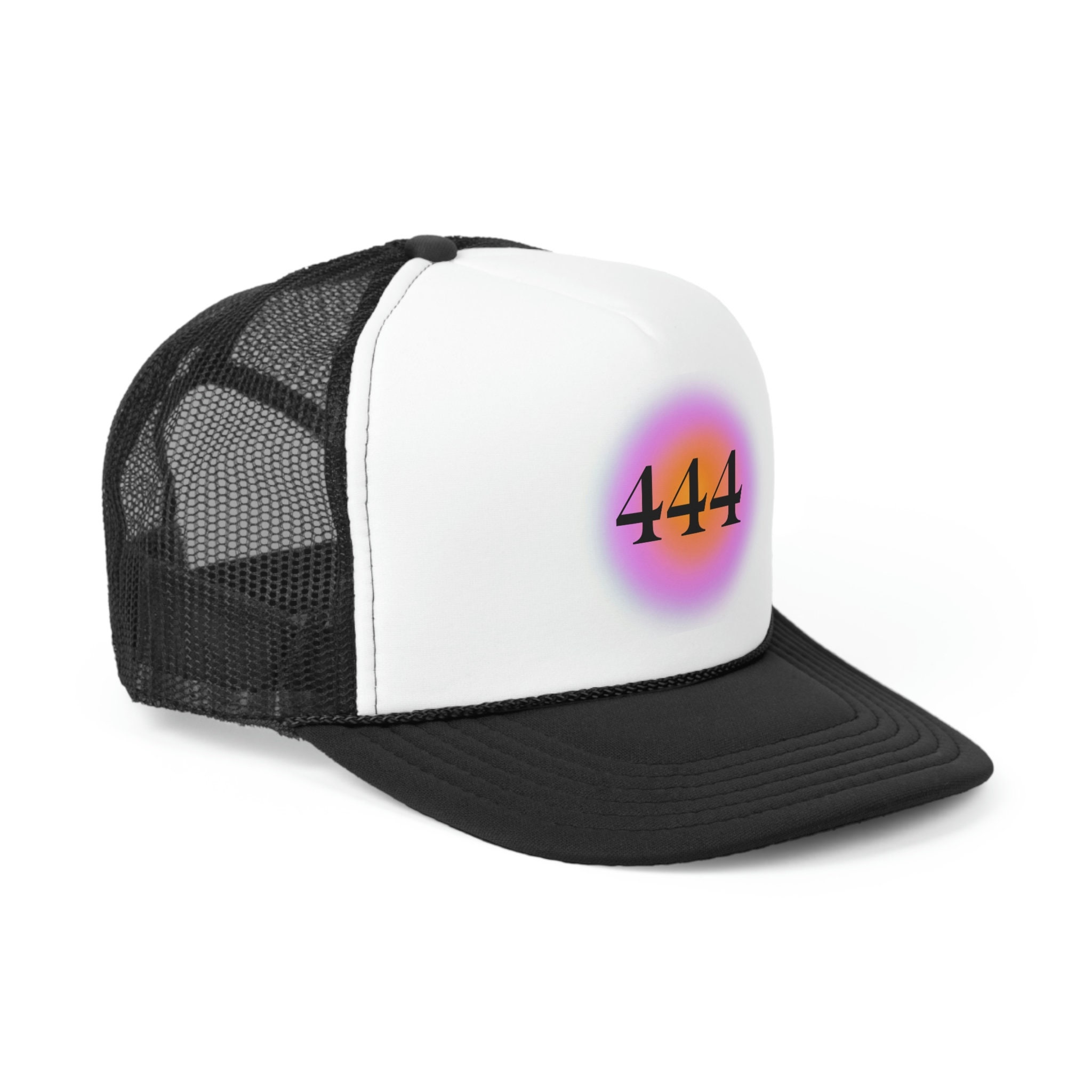 Pink and White Trucker Hat with Angel Graphic Dr. Laura: Trucker Hat (Pale Pink & White) – Sirius XM Radio LLC main image 2