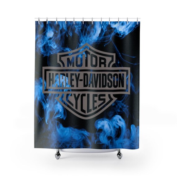 Blue Smoke Harley Davidson Shower Curtains Etsy