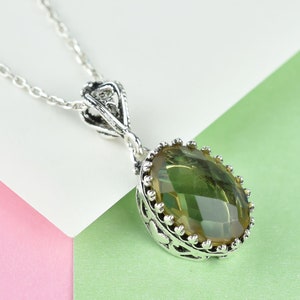 Juni Birthstone Alexandrit Edelstein 925 Sterling Silber Filigrane Kunst Herz Design Frau Anhänger Halskette, Thanksgiving Geschenk
