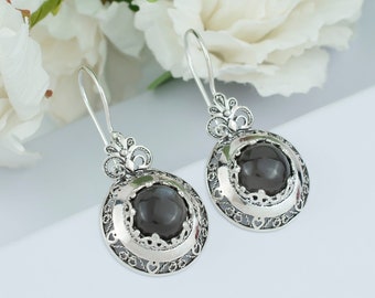 Orecchini A Cerchio Con Fiore Margherita In Argento Sterling 925