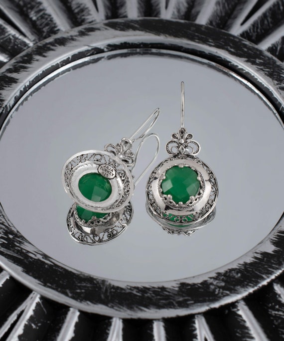 Orecchini Pendenti In Argento Sterling 925 Con Pietra Di Luna E Filigrana - Gioielli Bohémien Ipoallergenici, Regalo Per San Valentino, Compleanno, Per Lei