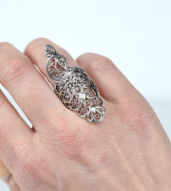 Buy Peacock S925 Sterling Silver Ring, Adjustable Sizing, Animal Ring  Online in India - Etsy