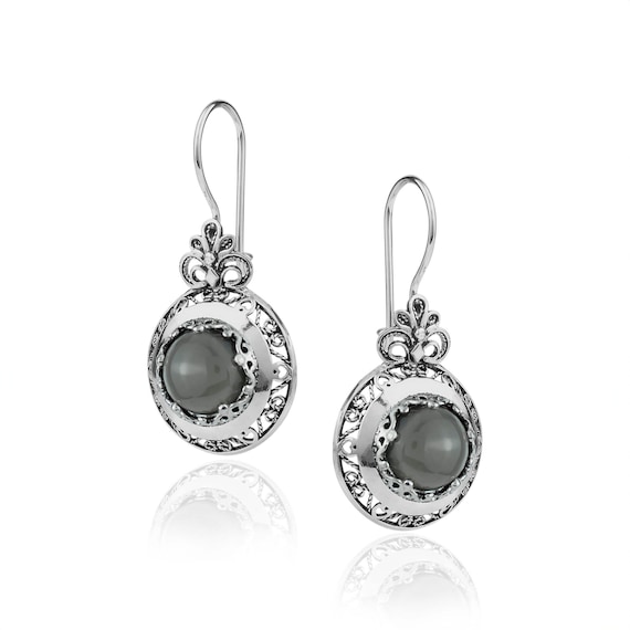 Orecchini in argento sterling con filigrana fatti a mano: turchese rame viola - Italia
