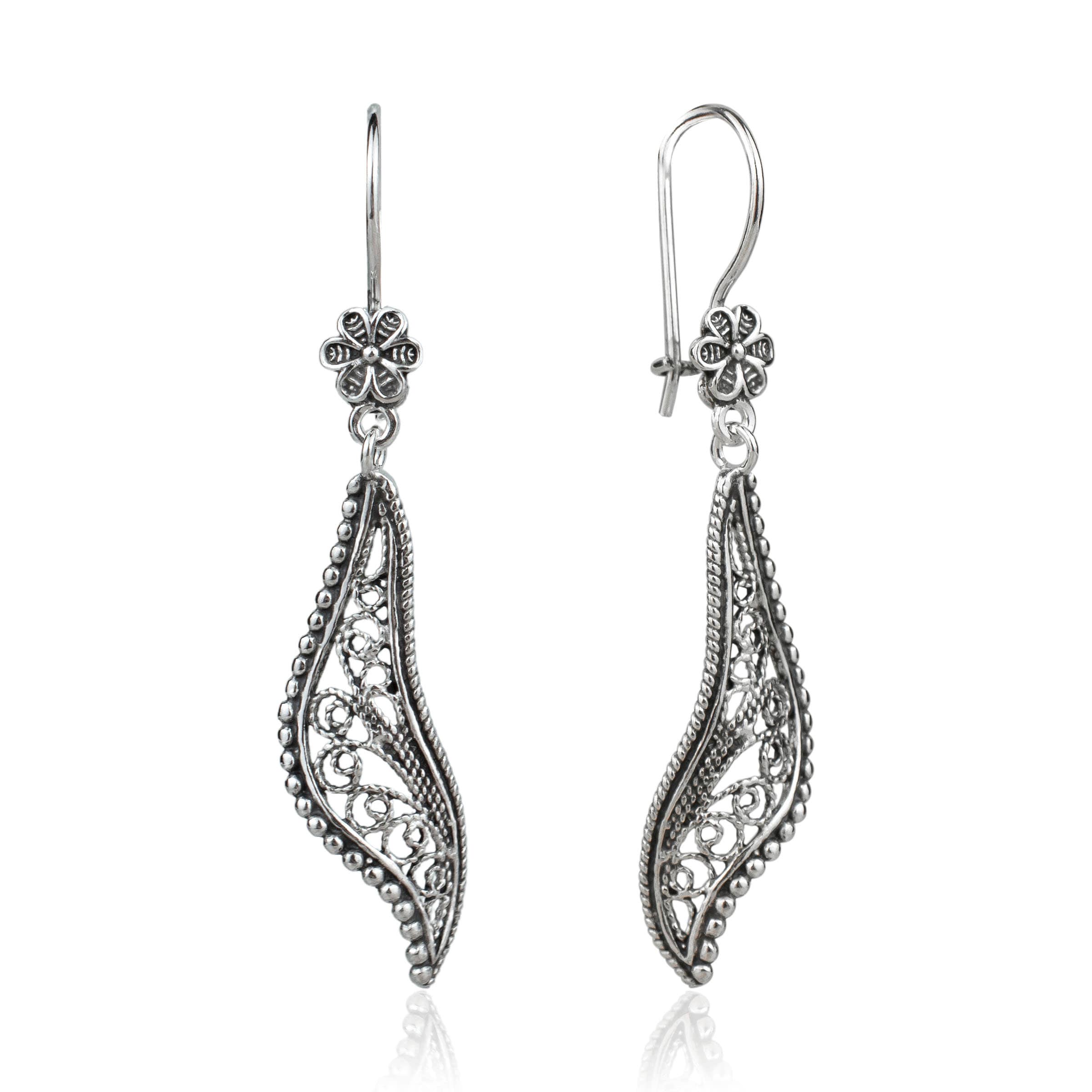 [wingbling] 925Silver☆Grania Twist earrings 925 Sterling Silver Twisted Dangle Drop Women Earrings