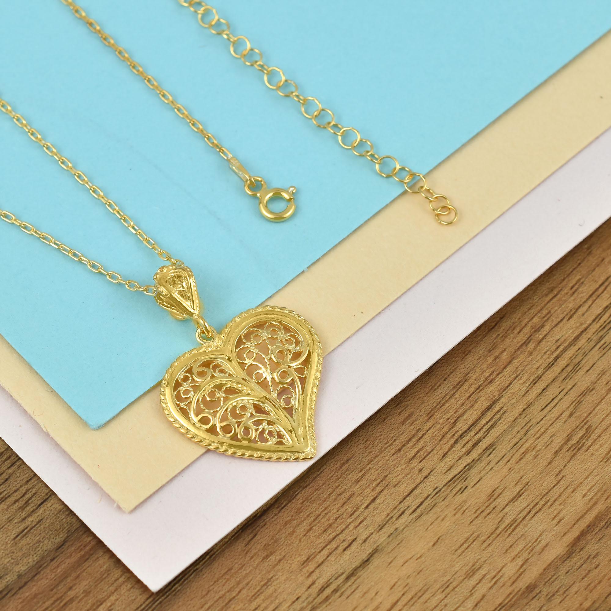 Collana con cuore a forma di stella di David in argento sterling - Regalo di gioielli ebraici