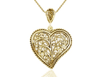 Vintageparts 6 Ciondoli A Cuore In Filigrana Con Albero Della Vita – Argento Anticato, 18x17 Mm, Per Gioielli Fai Da Te